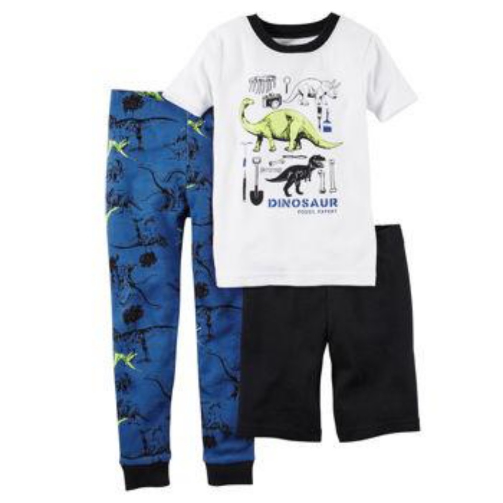 Carters Boys 3 Piece Dino Pajama Set